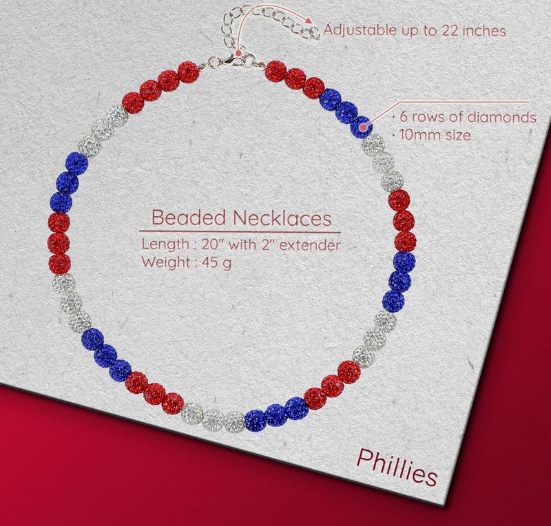 SUPBOMM Baseball Ice Necklace, Bling Beaded Necklaces, Drip Chain, League Team Colors Gifts for Men - Image 2